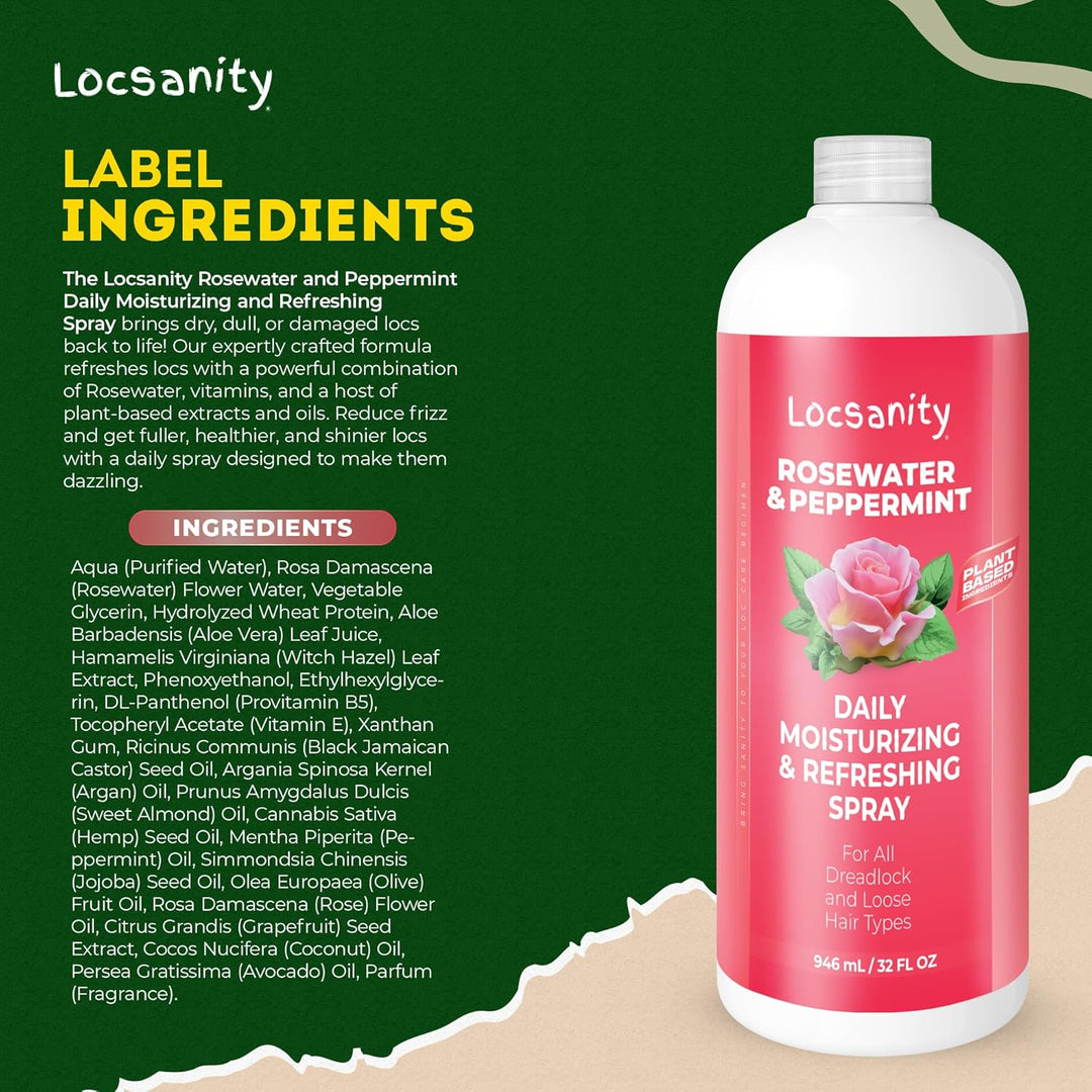 Loc Spray - Locsanity - Spray hidratante diario de agua de rosas y...