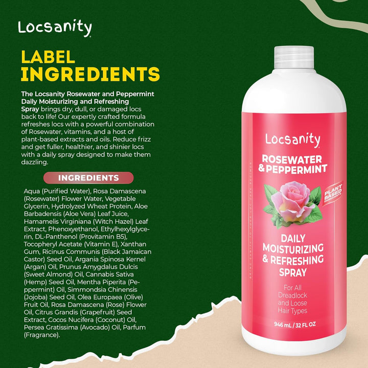 Loc Spray - Locsanity - Spray hidratante diario de agua de rosas y...