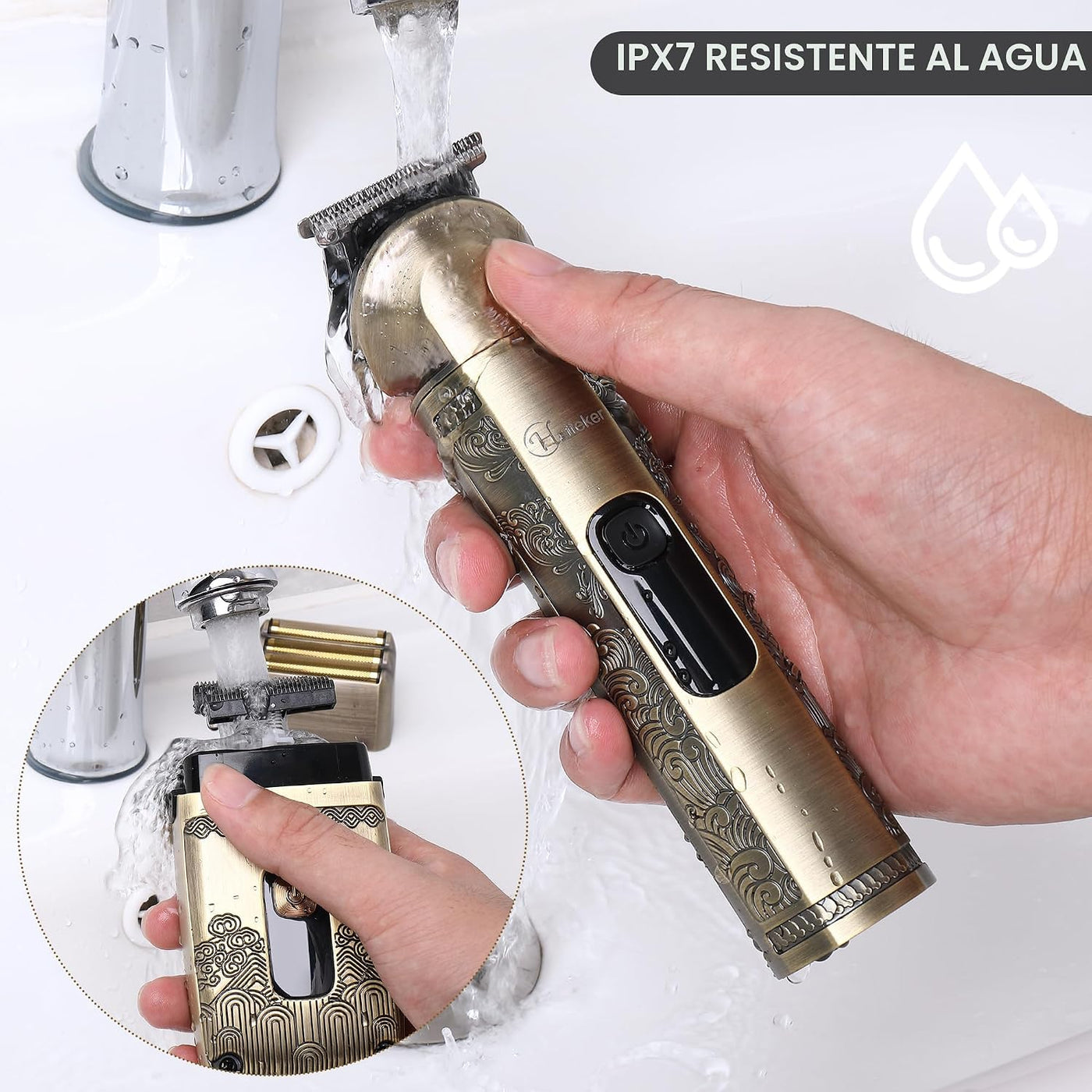 Hatteker Cortapelos Profesional Maquinilla de Afeitar Eléctrica Afe...