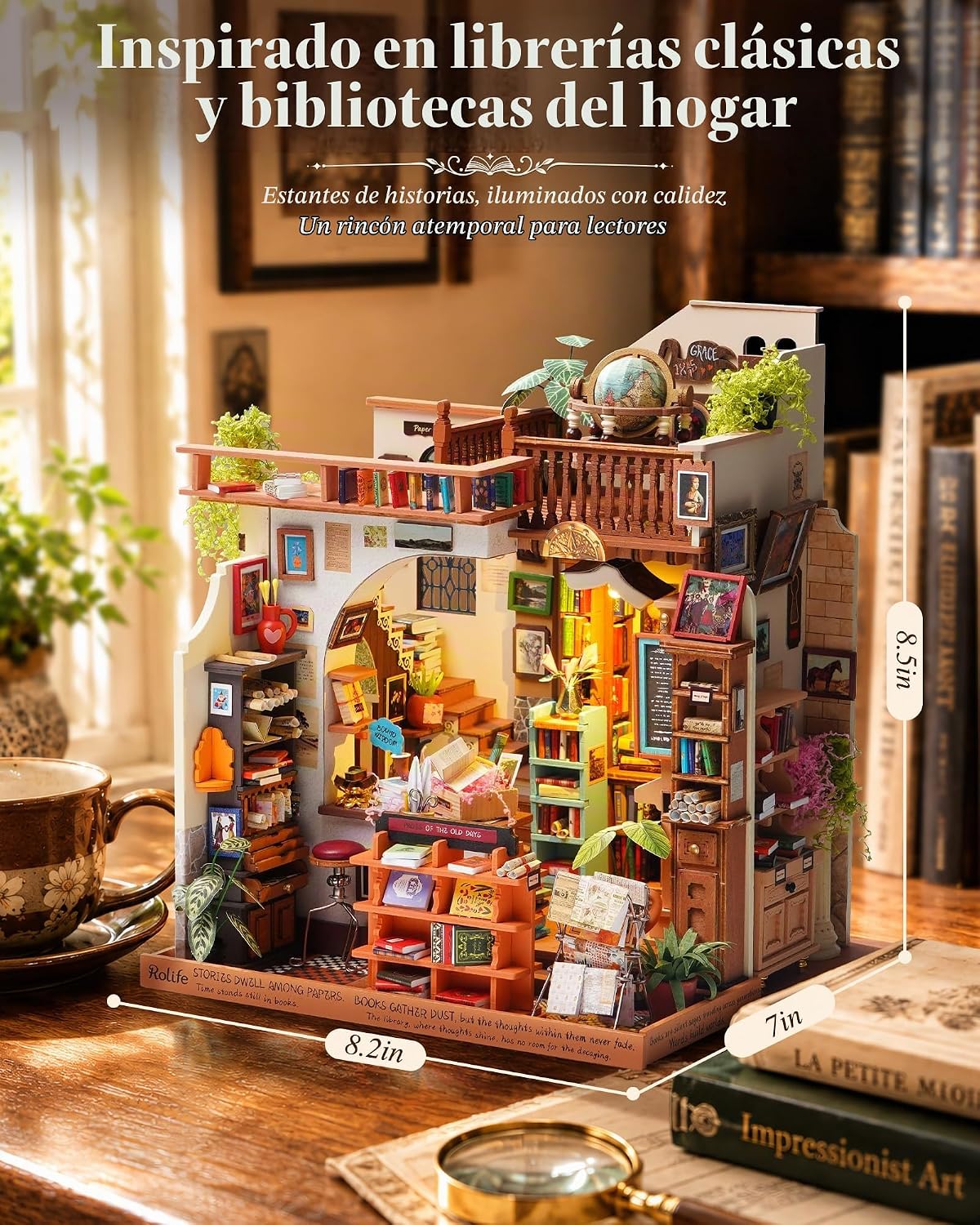 Rolife Kit de librería en miniatura para adultos (nivel maestro)