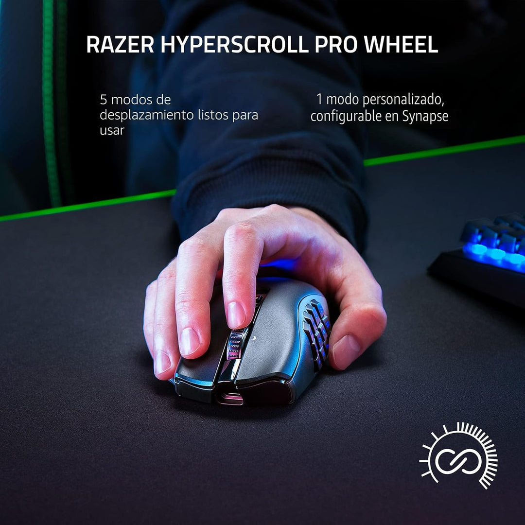 Razer Naga V2 Pro ratón inalámbrico para Multijugador masivo en lín...