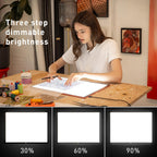 Wafer 2 Lightbox - Almohadilla de luz A3 para trazar, dibujar, dibujar y pintar - Regulable con brillo ajustable - Caja de luz de seguimiento para artistas blanco/gris