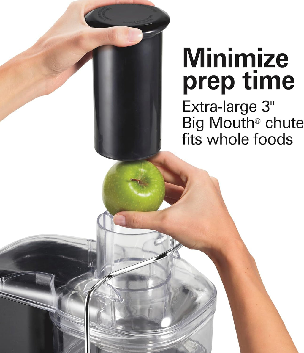 Hamilton Beach Extractor de jugo fácil de limpiar con herramienta de limpieza fácil de barrer, canal de boca grande de 3 pulgadas, R67870 (renovado)