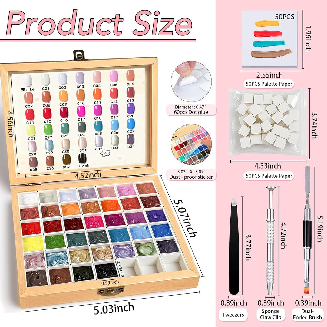 GZIXBDA Kit de Gel de Pintura con Esponja y Herramientas, 39 Colore...