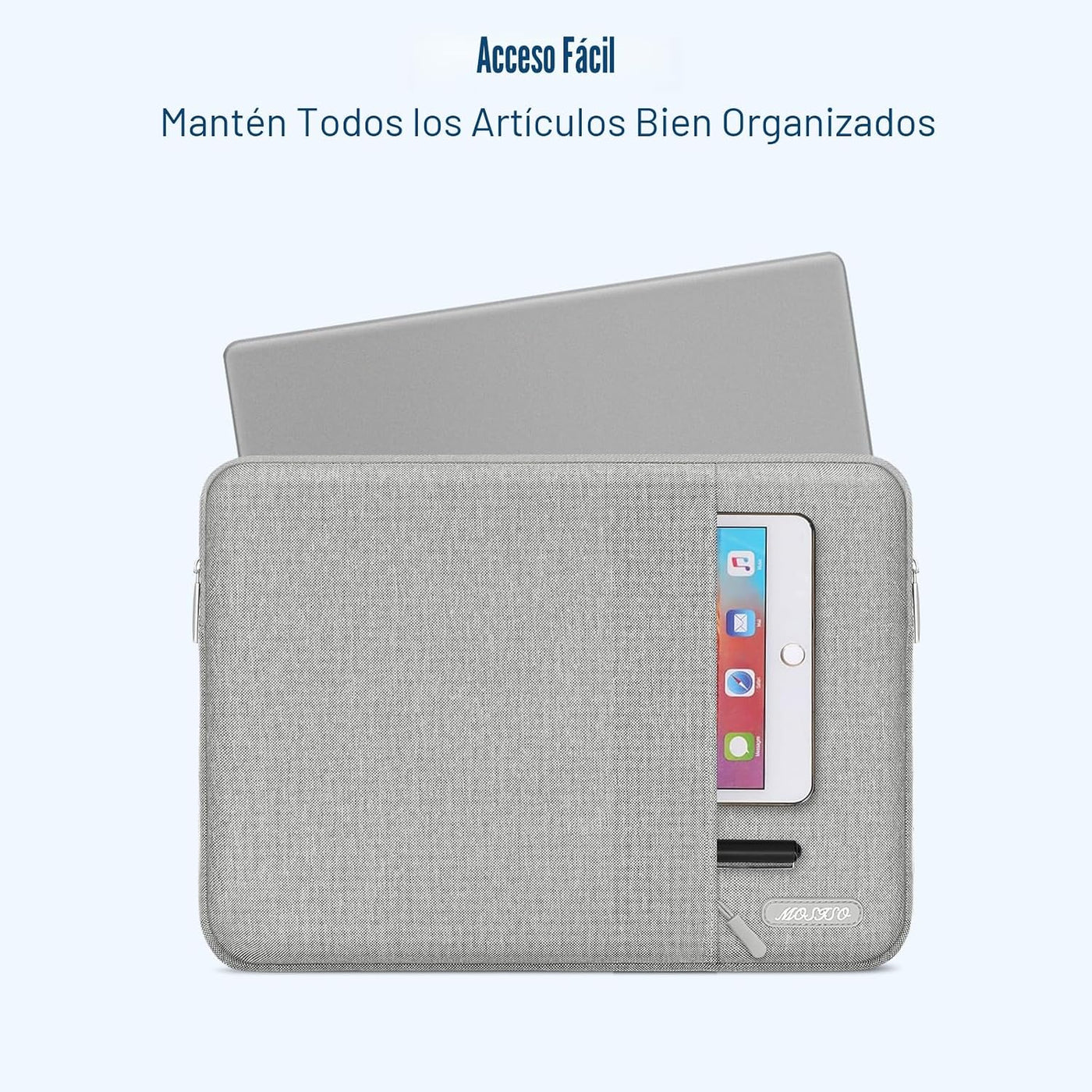 MOSISO Funda vertical de poliéster con bolsillo para laptop de 17 a...
