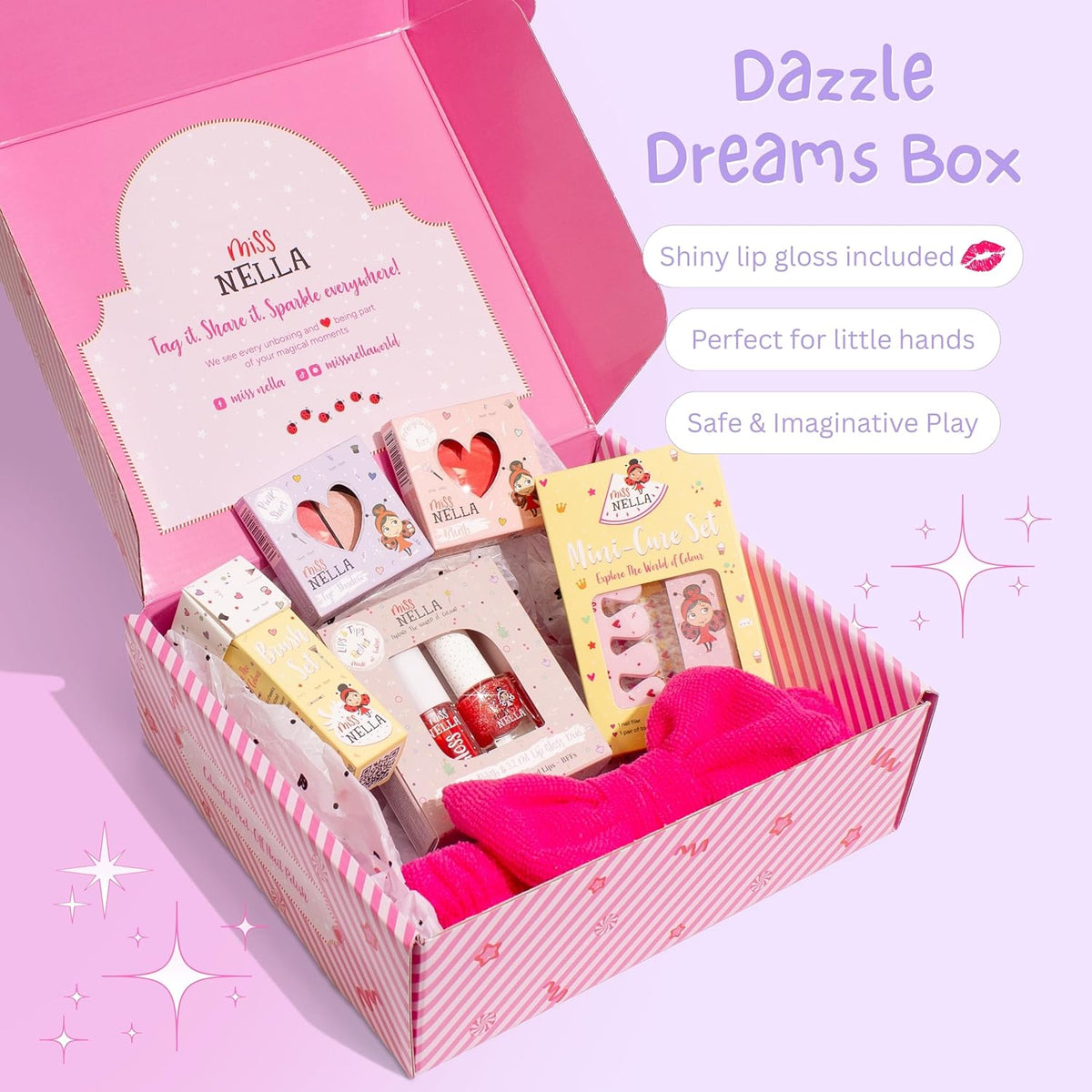 Miss Nella Caja de regalo brillante, juego de belleza para niños co...