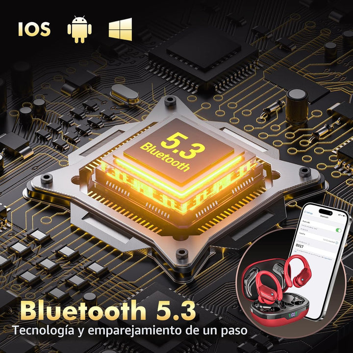 HAOYUYAN Auriculares inalámbricos, auriculares Bluetooth deportivos...
