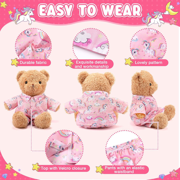 Litherr S 2 juegos de pijamas de oso de peluche azul y