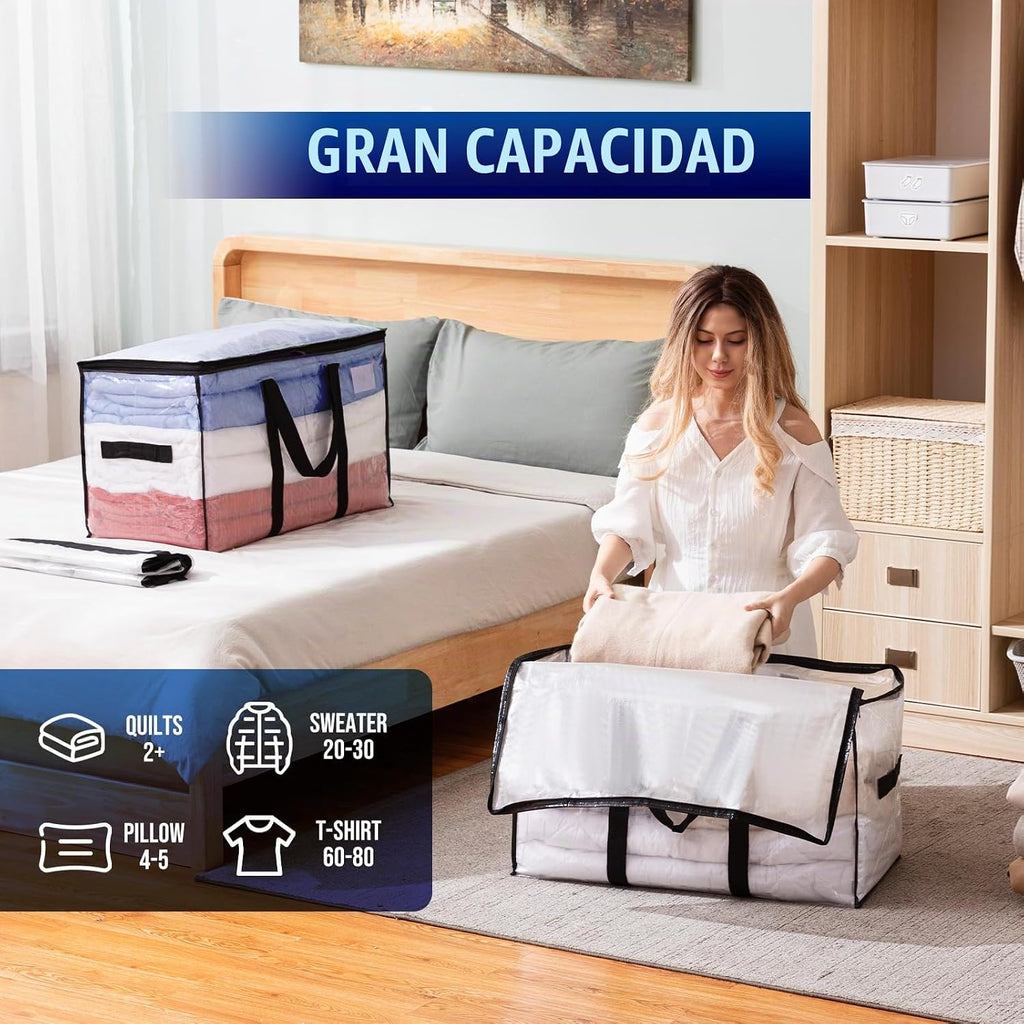 TAILI 4 Pack Clear Extra Large Moving Bags,Storage Bag con Visible Window