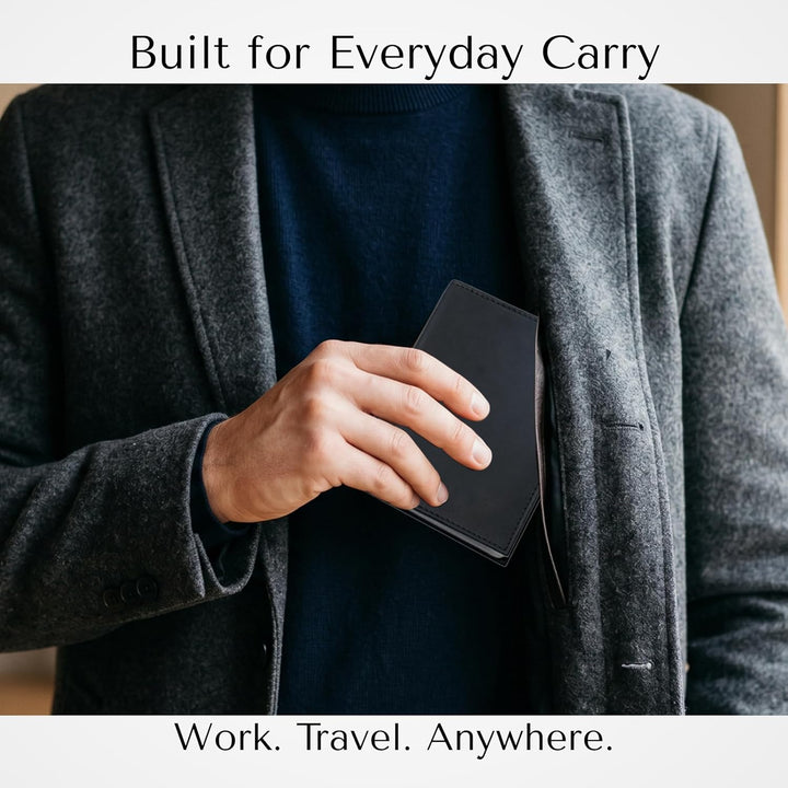 AG Wallets - Cartera de piel para hombre, capacidad para 24 tarjeta...