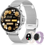 Reloj inteligente para mujer, pantalla AMOLED ultra clara de 1.32 pulgadas con llamadas Bluetooth (respuesta/hacer) seguimiento de actividad/frecuencia cardíaca y monitor de sueño, más de 120 modos