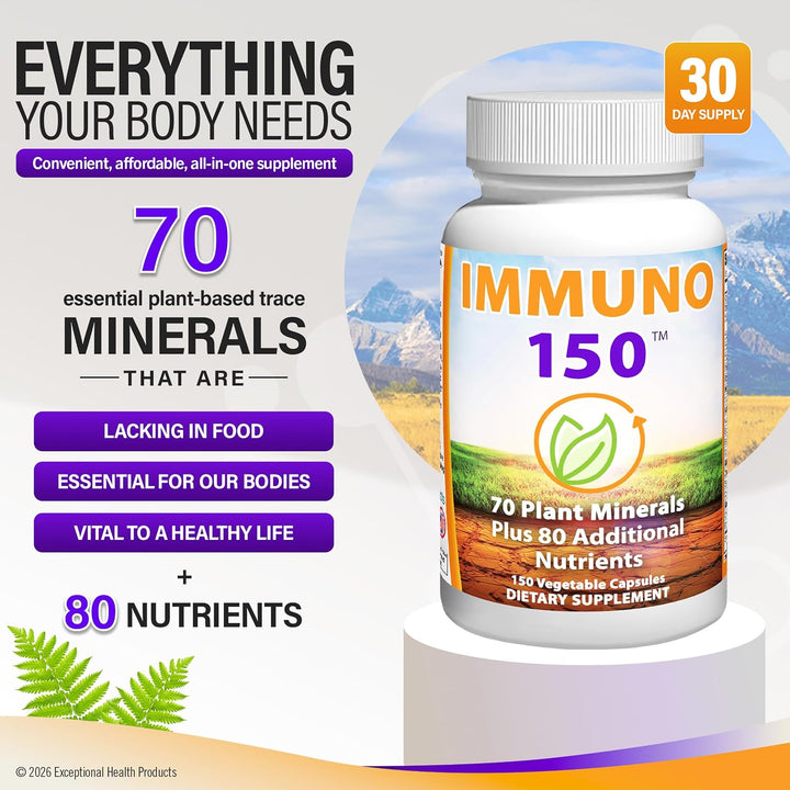 Immuno 150, suplemento para el sistema inmune, repleto de 70 minera...