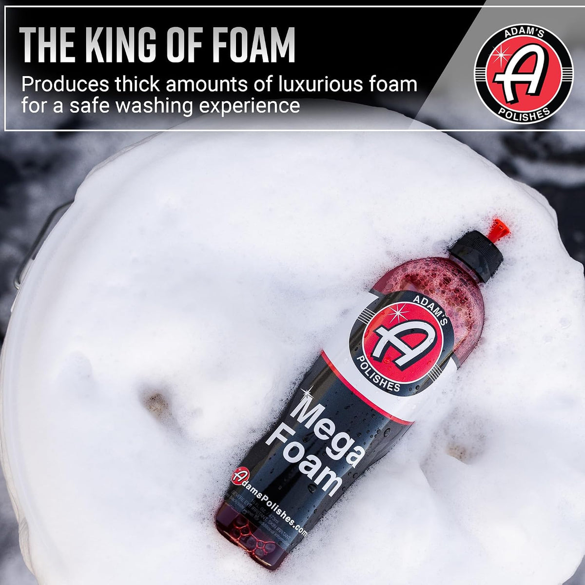 Adam's Mega Foam (5 galones) – pH neutro, ultra concentrada para cañón de espuma, pistola de pulverización de espuma o cubeta – Seguro para cera, selladores y revestimiento cerámico – Limpiador de