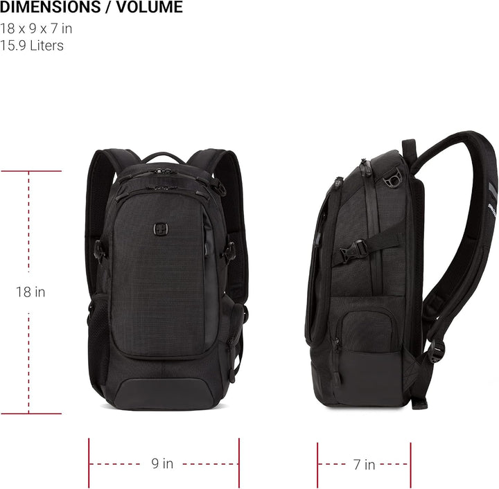 SwissGear 3598 - Mochila estrecha de día, negro (Black Ballistic)