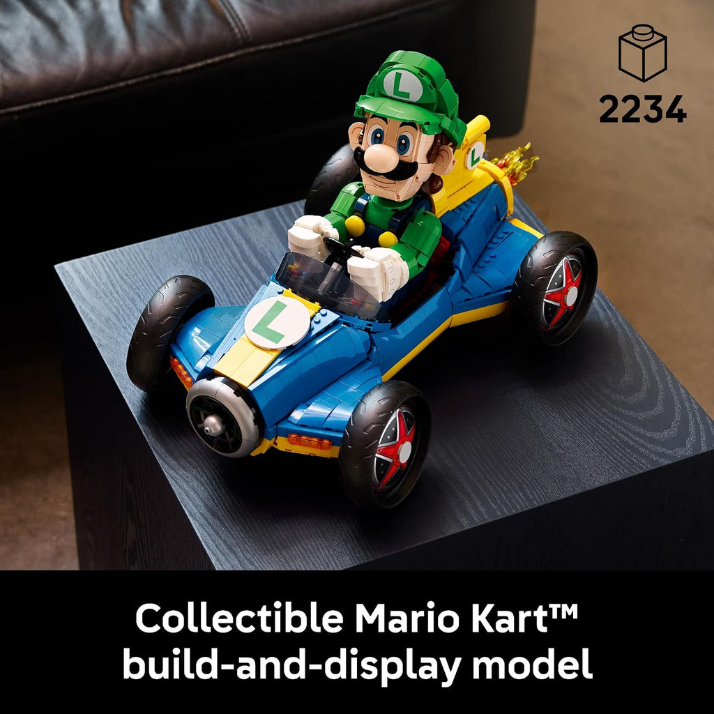 LEGO Mario Kart Luigi & Mach 8 - Juego de construcción para adultos, a partir de 18 años, coleccionable de Nintendo para fanáticos, regalo para hombres y mujeres, decoración de dormitorio o estantería