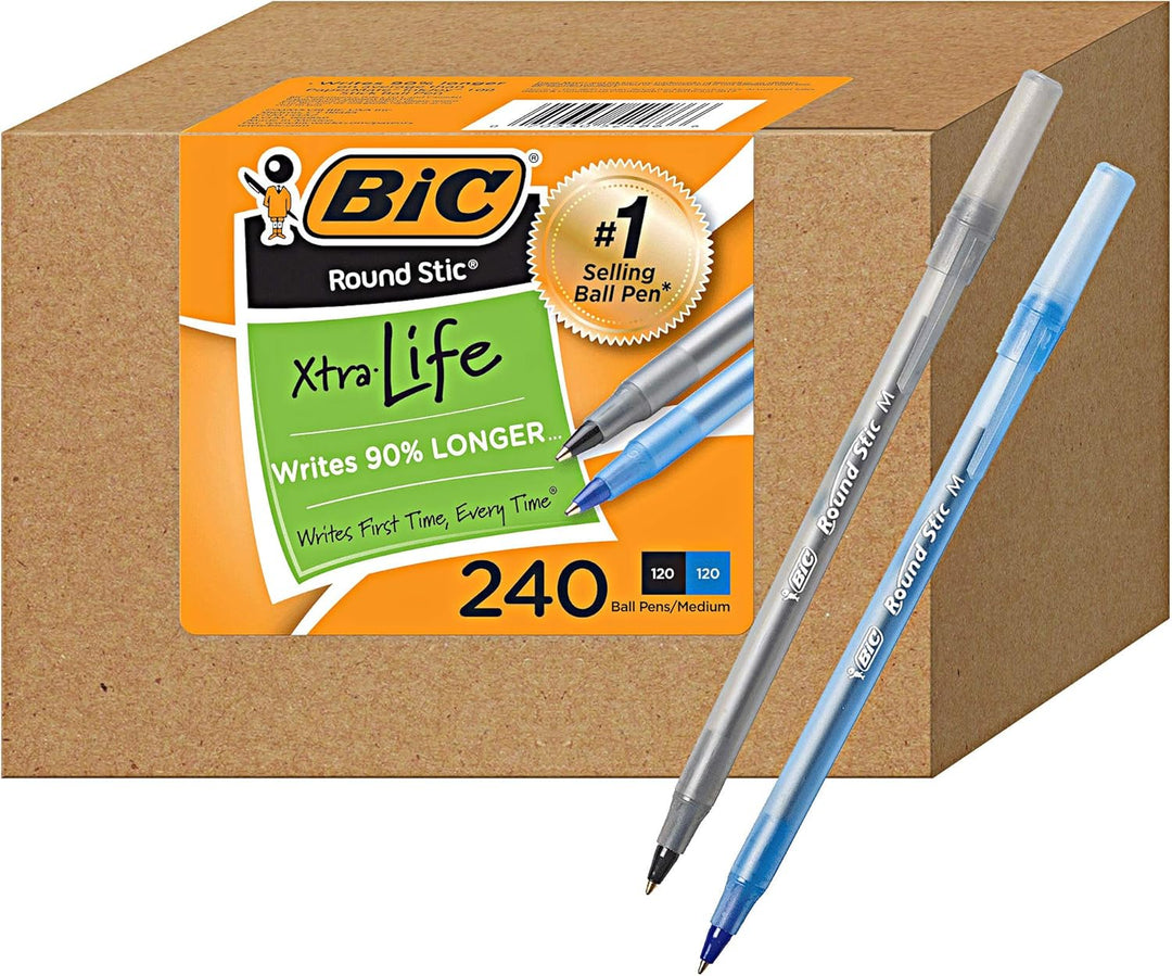 BIC PENS Paquete a granel de 240 bolígrafos de tinta Round
