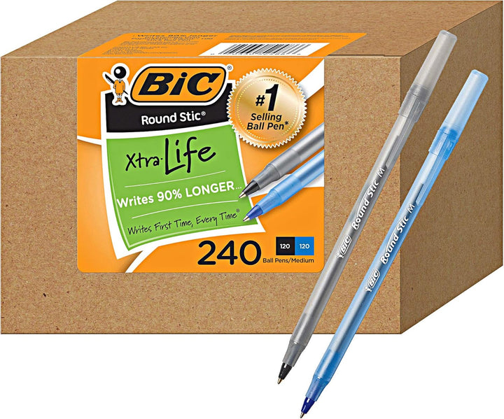 BIC PENS Paquete a granel de 240 bolígrafos de tinta Round