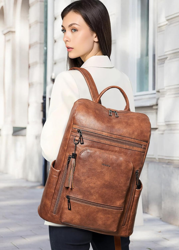 Shrrie Mochila grande mejorada para laptop de viaje, con capacidad...