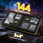 ProCase Carpeta Top Loader de 4 Bolsillos, Almacena 144 Cartas en Toploaders - Amarillo