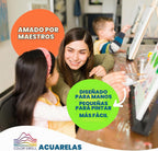 Color Swell Acuarelas a granel de 8 colores con pinceles de madera, paquete