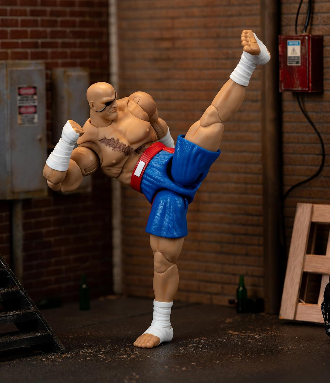 Jada Street Fighter II Sagat Deluxe - Figura de acción a escala 1:1...