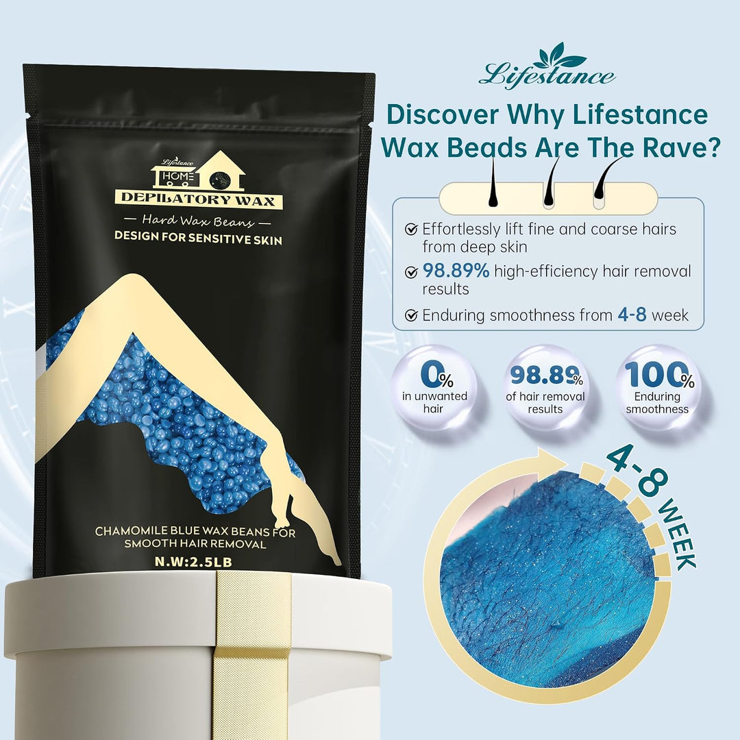 Lifestance Kit de cuentas de cera de 2.5 libras, granos de cera dur...