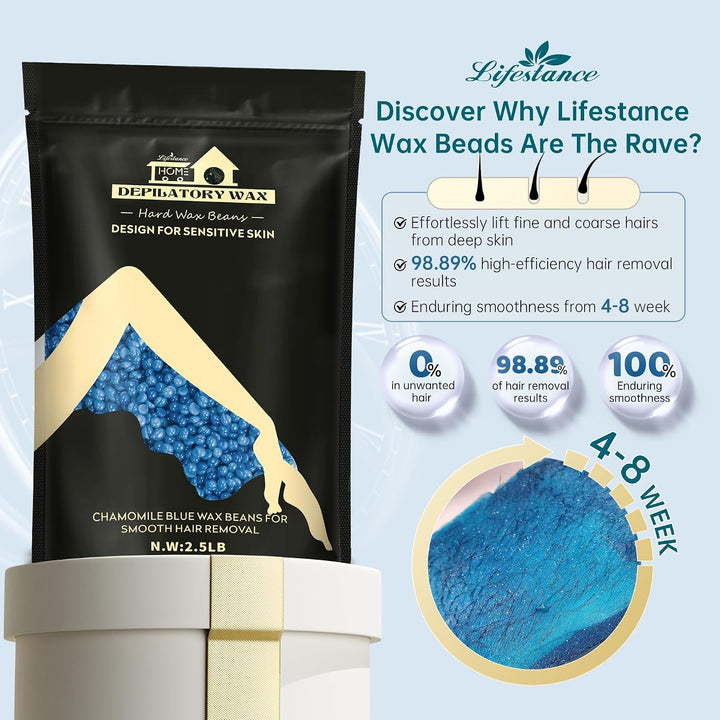 Lifestance Kit de cuentas de cera de 2.5 libras, granos de cera dur...