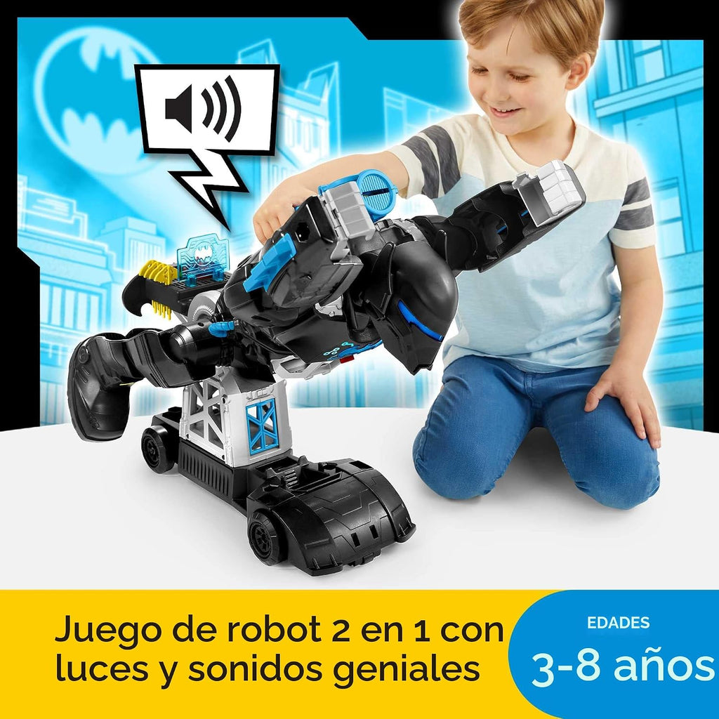 Fisher-Price Imaginext DC Super Friends Batman, juguete Bat-Tech Batbot, set de juego de 61 cm de altura con luces y sonidos para juego de rol, para niños de 3+ años