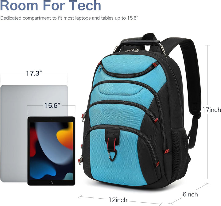 Mochila para laptop Boavan para hombres (Negro, 15.6 pulgadas), Azu...