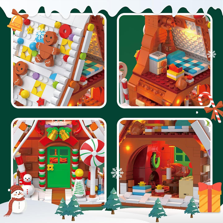Juego de construcción de casa de jengibre y cascanueces de