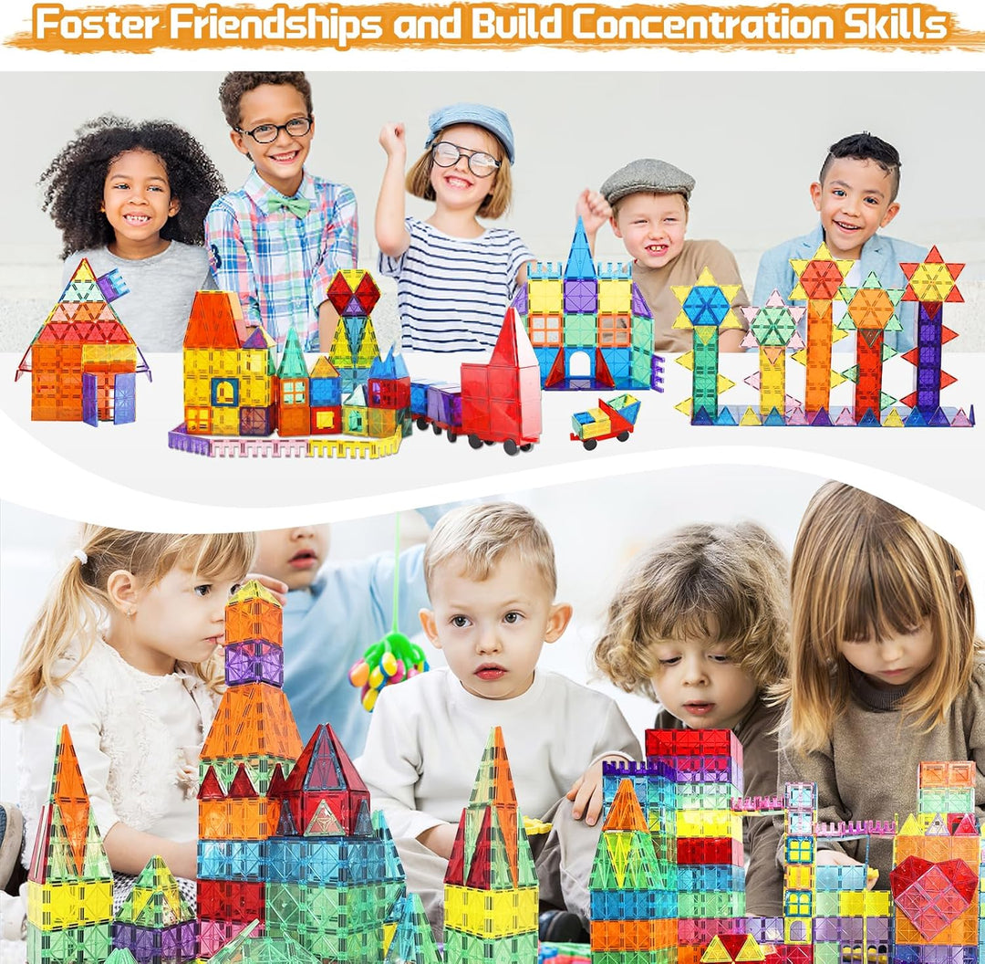 Paaxido Fichas Magnéticas - 130 PCS Bloques Magnéticos para Niños,...