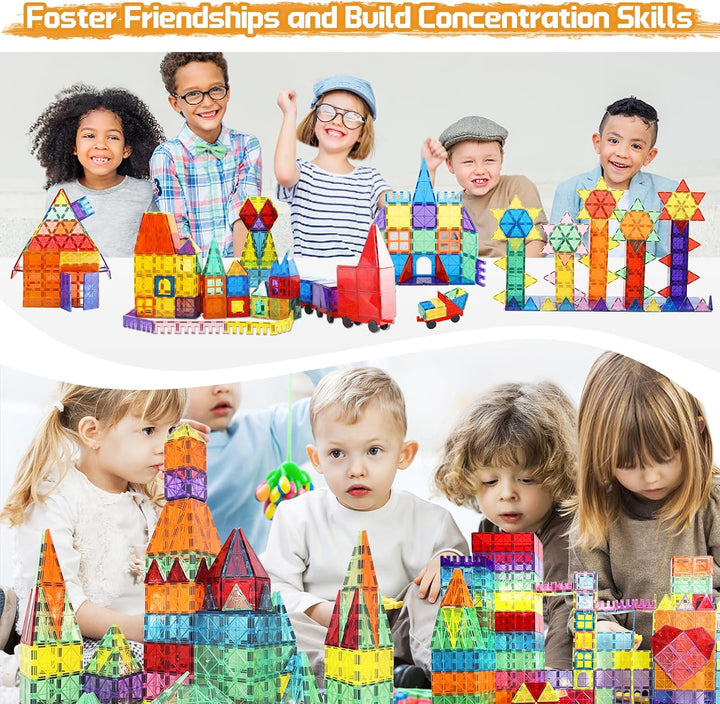 Paaxido Fichas Magnéticas - 130 PCS Bloques Magnéticos para Niños,...