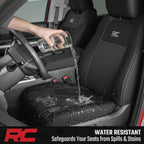 Rough Country Fundas de asiento delantero de neopreno para Ram 2500 (2019-2024) con asientos de cubo, impermeables y resistentes a los rayos UV, acolchado de espuma, juego de fundas de asiento