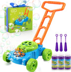 Lydaz Cortacésped de burbujas para niños pequeños de 1 a 3 años, Verde, naranja