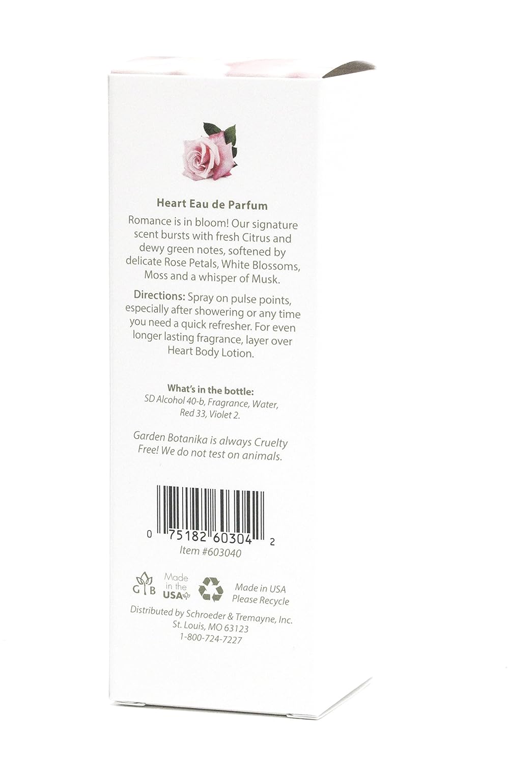 Garden Botanika Eau De Parfum Corazón, 3.2 onzas líquidas