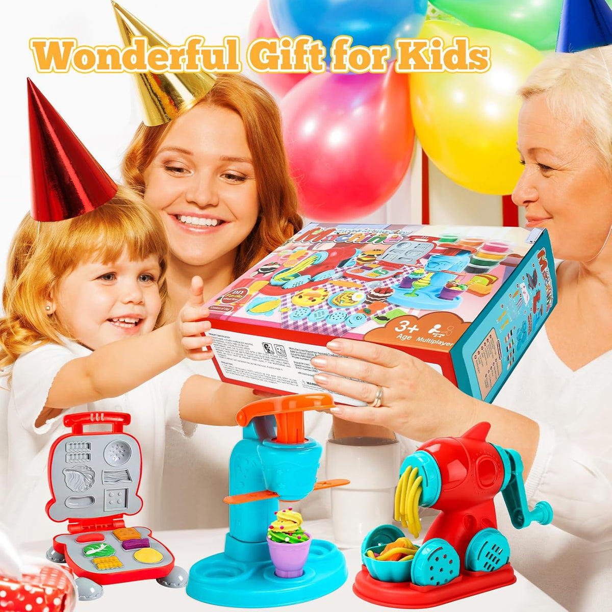 Aprilwolf Juego de 59 piezas de masa 3 en 1 para niños de 3 a 4 a 8 años