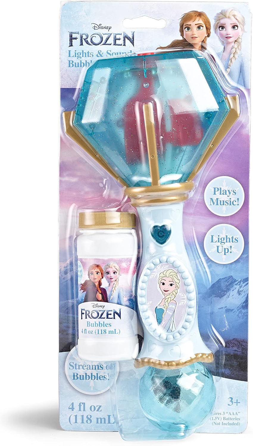 Little Kids Disney Frozen Elsa - Varita musical de burbujas con luz y sonido, incluye solución de burbujas (20513)