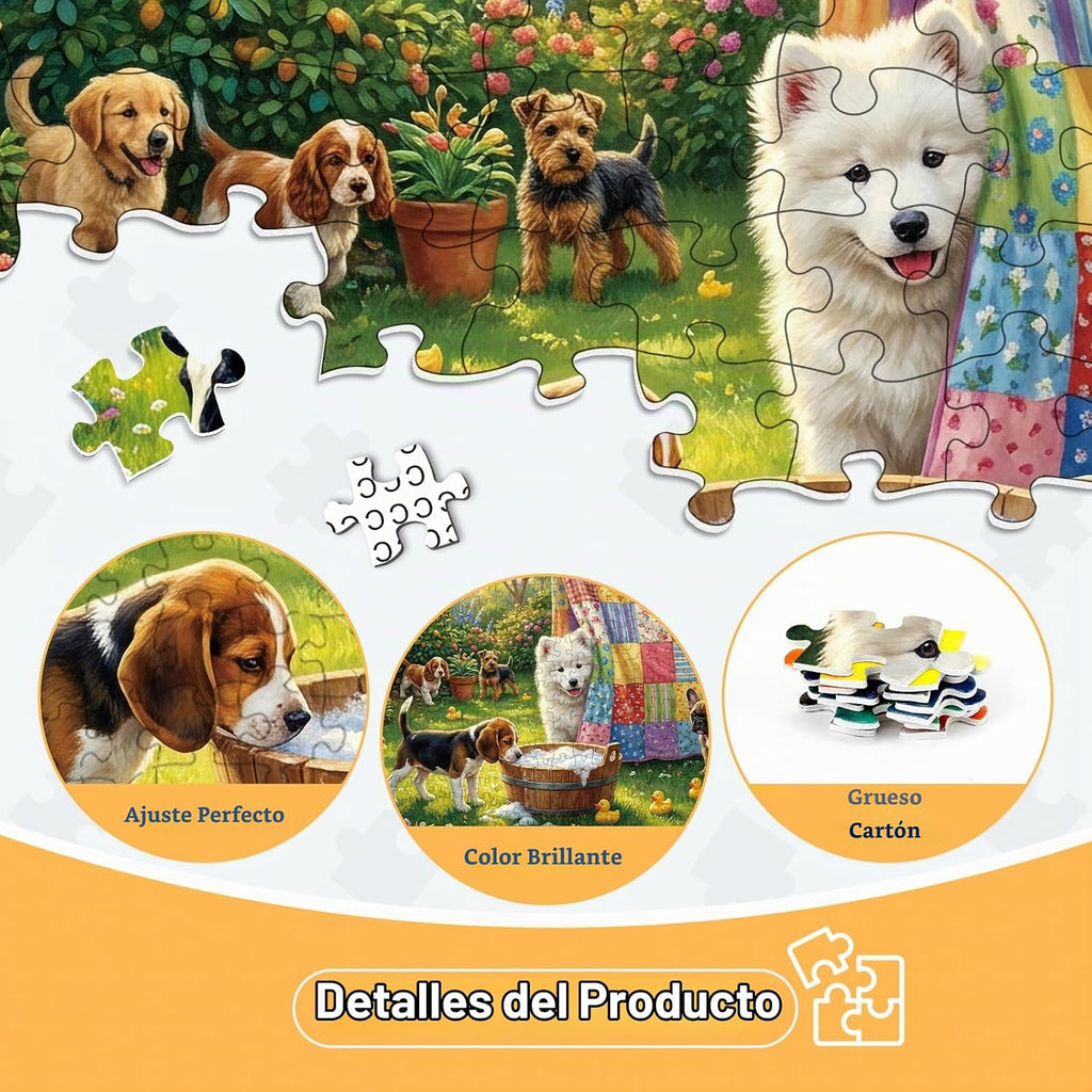 Paquete de 4 rompecabezas de 500 piezas para adultos, divertidos perros, gatos, pájaros, flores, rompecabezas para adultos, 500 piezas, divertidos rompecabezas desafiantes de 500 piezas para adultos