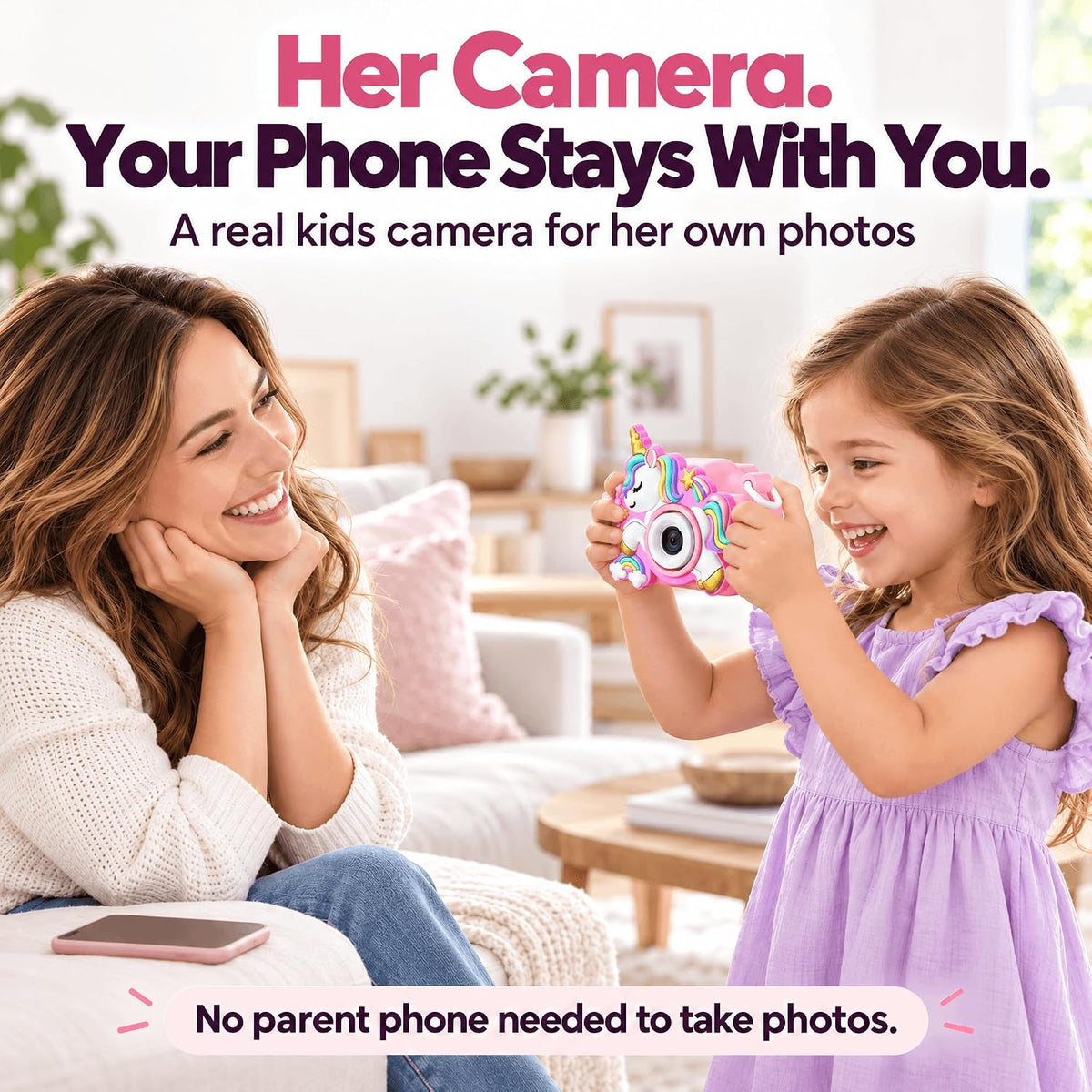 Cámara para niños para niñas Juguetes Regalo: Regalos para niñas de 3, 4 y 5 años, cámara digital rosa para selfies, regalo de cumpleaños de Navidad para niñas, cámaras de juguete para niños pequeños