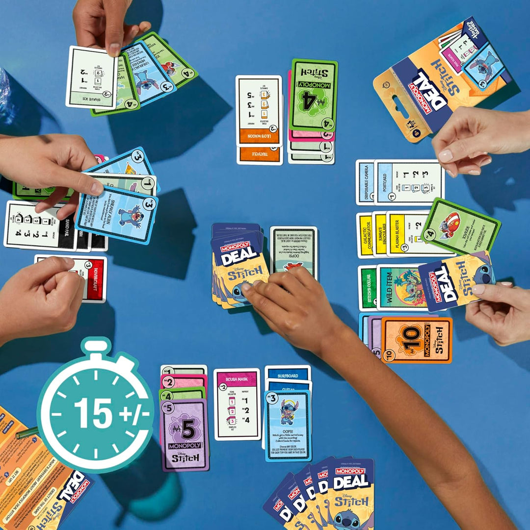 Monopoly Deal Juego de cartas Disney Stitch Basado en