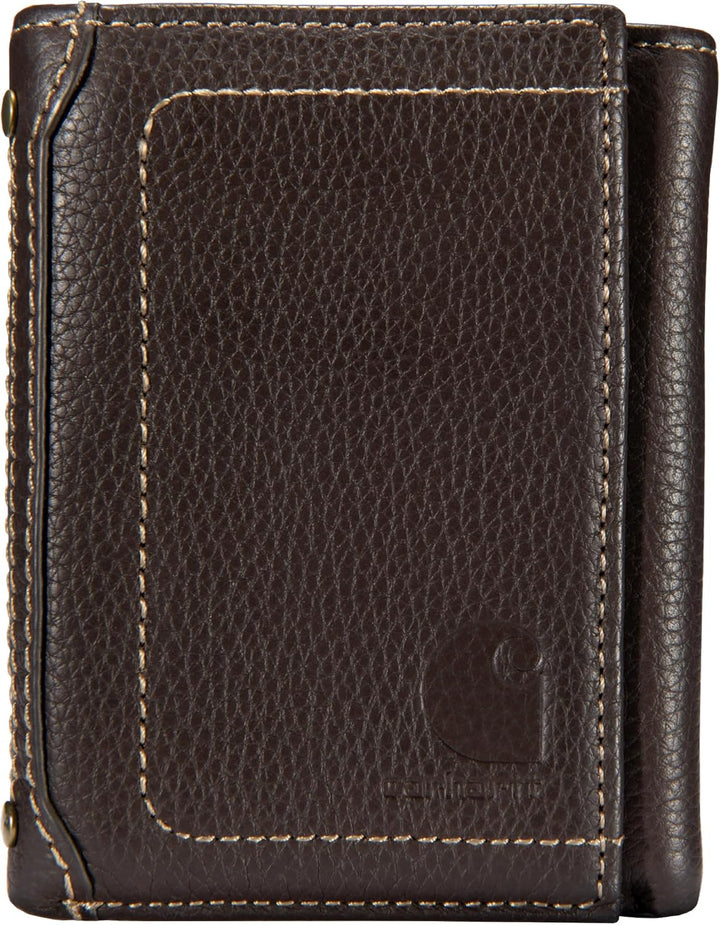 Carhartt Carteras de cuero de grano completo para hombre, diseño du...