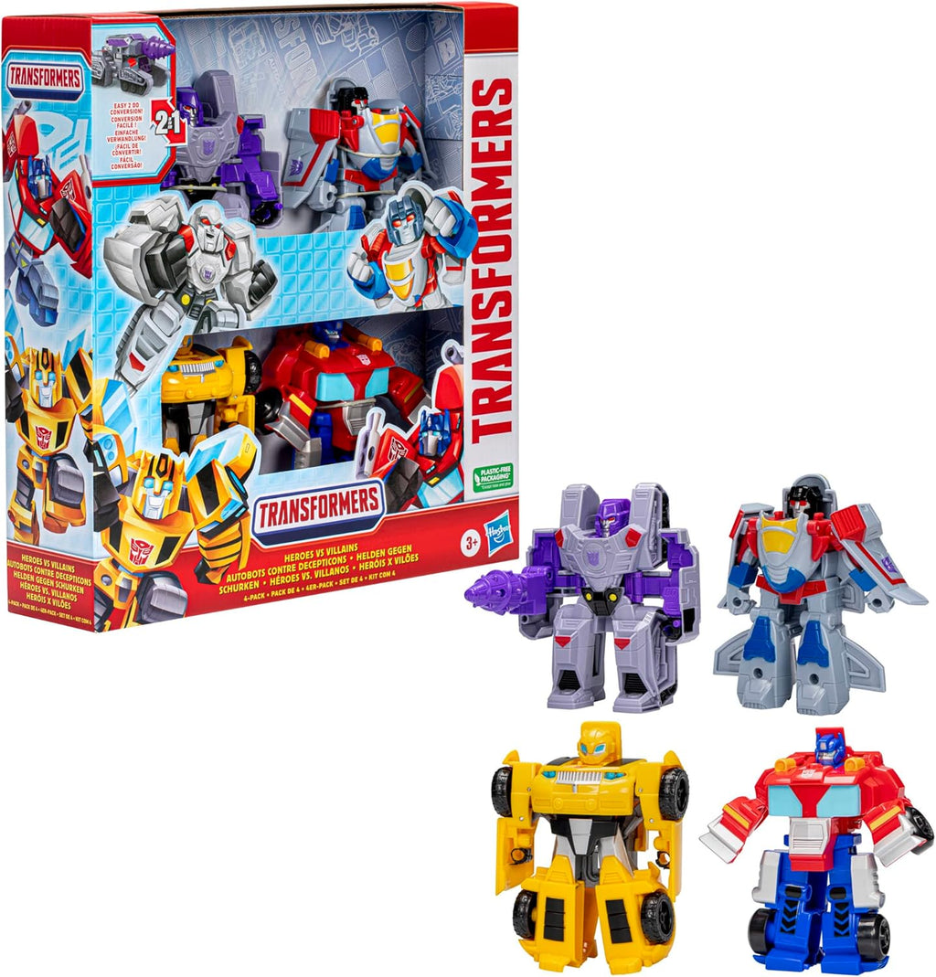Juguetes Transformers Héroes vs Villanos Paquete de 4