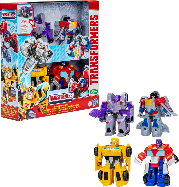 Juguetes Transformers Héroes vs Villanos Paquete de 4, Figuras de A...
