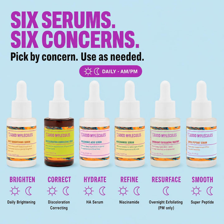 Good Molecules The Super Serums Discovery Set - 6 mini sueros (0.5...