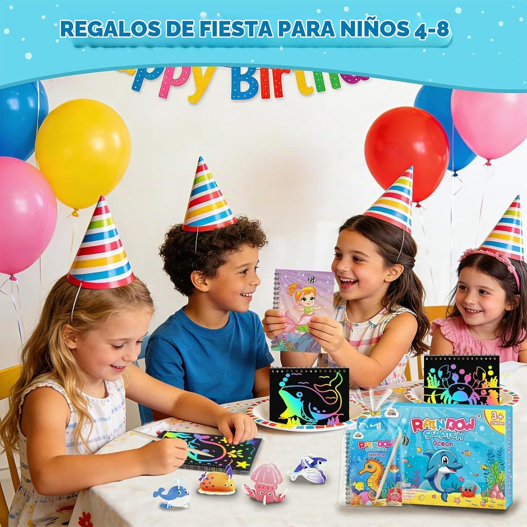 ZMLM Paquete de 24 cuadernos con diseño de arco iris para niños, recuerdos