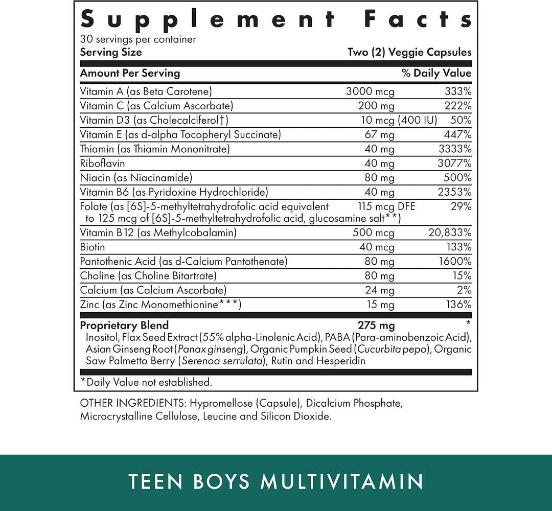 MICHAEL'S Health Naturopathic Programs Teen Boys - 60 cápsulas vege...