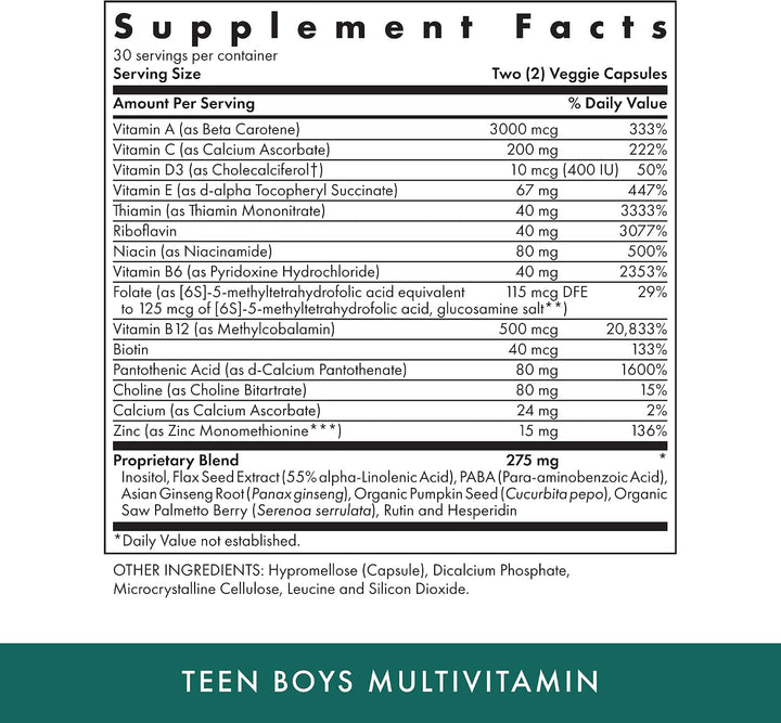 MICHAEL'S Health Naturopathic Programs Teen Boys - 60 cápsulas vege...