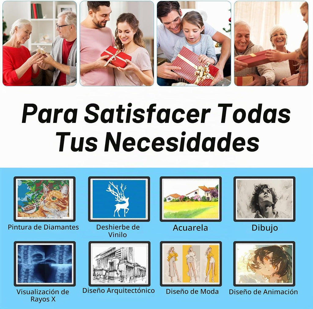 TOHETO Almohadilla de luz recargable A4 para pintura de diamantes, caja de luz de rastreo ultra brillante para dibujar, caja de luz inalámbrica para rastreo y dibujo, tablero de luz de arte de