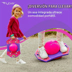 Flybar Pogo - Pelota de truco para niños, tabla de rebote de equilibrio con cubierta antideslizante, bomba incluida, juguetes para interiores y exteriores para niños y niñas, forma divertida de