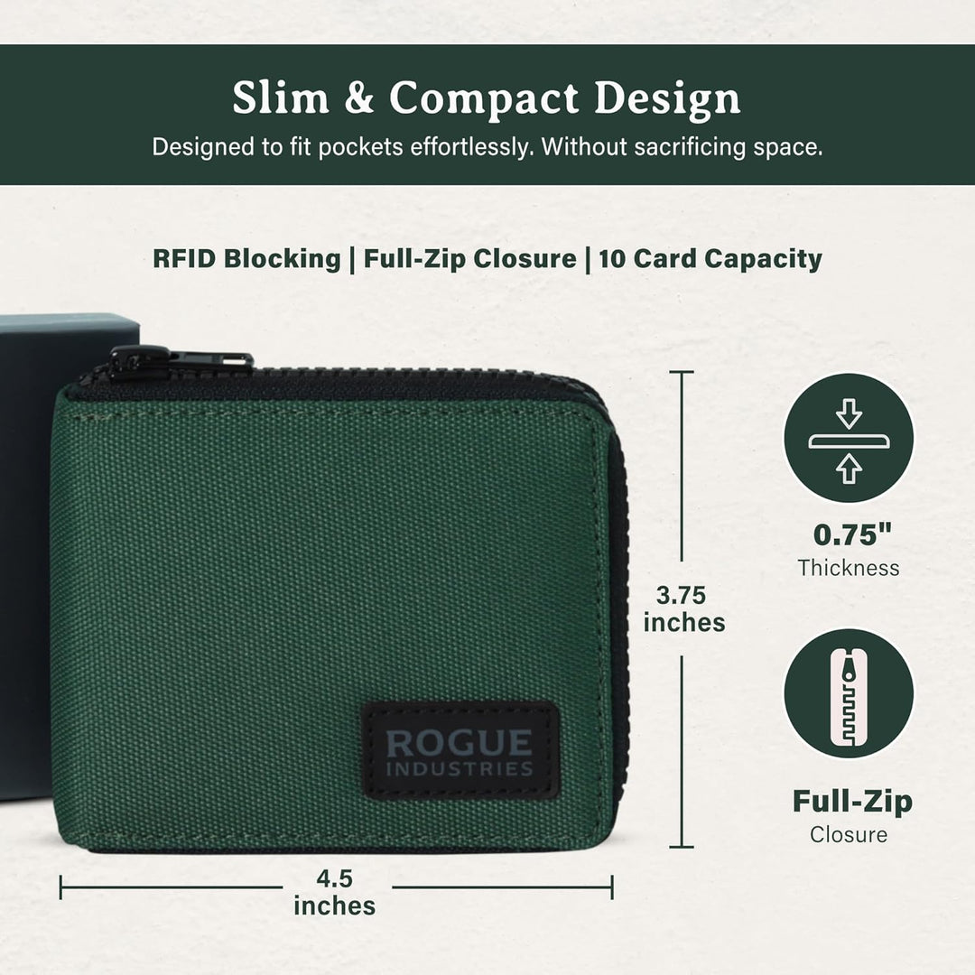 ROGUE WALLET Carteras interiores de piel auténtica para hombres, co...